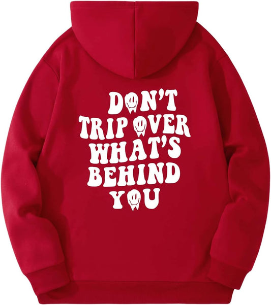 Men'S Letter Graphic Hoodies Drawstring Long Sleeve Pullover Sweatshirt with Pocket