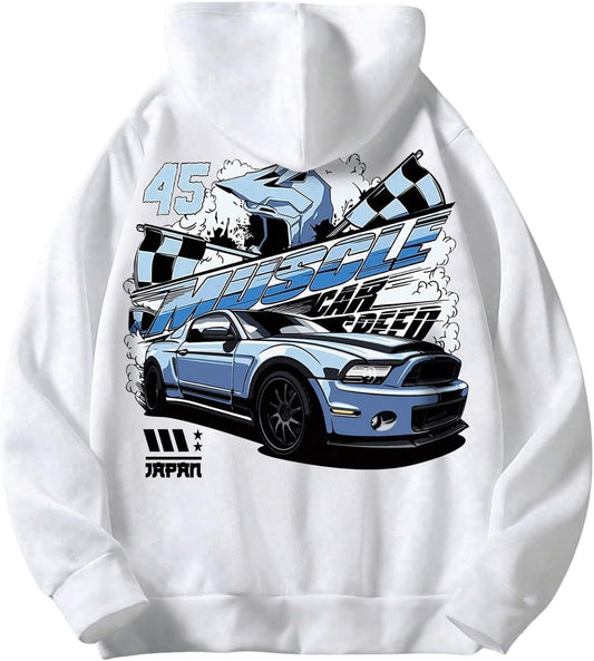 Men'S Long Sleeve Lightweight Drawstring Letter Print Graphic Hoodies Sweatshirt Tops