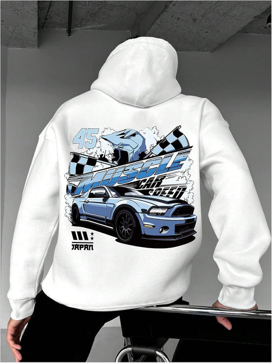 Men'S Long Sleeve Lightweight Drawstring Letter Print Graphic Hoodies Sweatshirt Tops