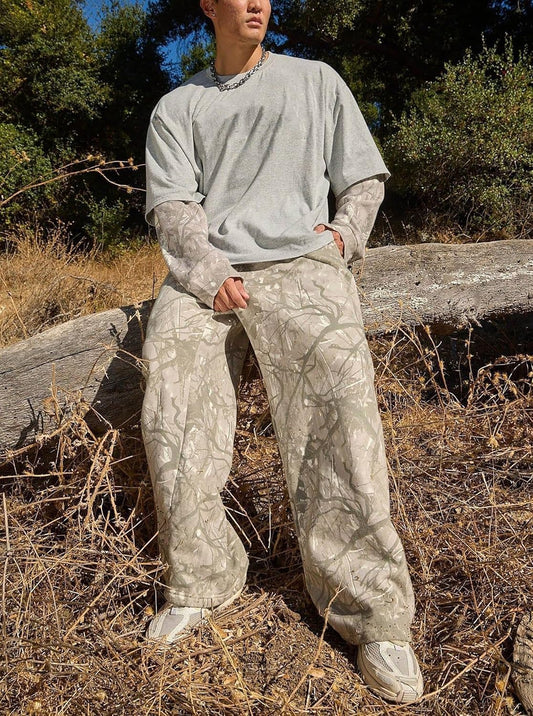 Mens Baggy Sweatpants Athletic Graphic Print Joggers Workout Streetwear Pants with Pockets